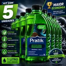Kit 5 Aditivo Radiador Diesel 1l Pronto Uso Orgânico Tipo A