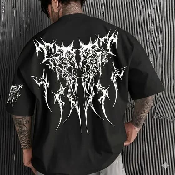 Camiseta Streetwear Dark Gothic – Estampa Metal Underground Trap Rock Premium