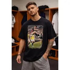 Camiseta Masculina Tricolor Streetwear Futebol Estilosa Oversized Moda Urbana Esporte Treino