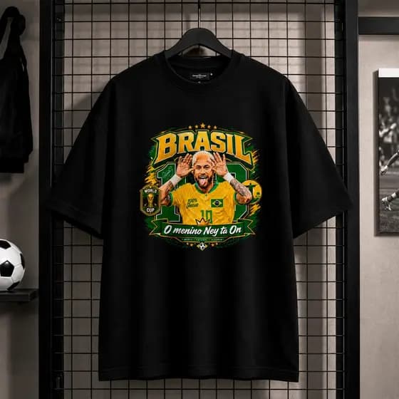 Camisa Menino Ney Tá On Camiseta Neymar Copa Streetwear Unissex Algodão Premium