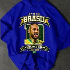 Camiseta Ney Copa 2026 Camisa Brasil Lenda das Copas Streetwear Oversized