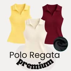 Blusa Camisa Regata Social Gola Polo Feminina Trabalho Formal