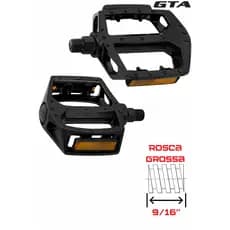 Pedal pedaleira de alumínio GTA plataforma com trava preto rosca grossa 9/16 Pedal bike aro 29