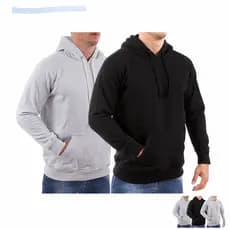 Kit 2 Moletom Masculino Sem Estampa Liso Malha Grossa Inverno Blusa de frio Canguru Capuz Forrado