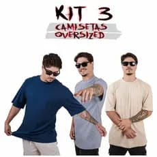 Kit C/3 Camisa Camiseta Street Wear Oversized Modelo Inovador Padrão Gringo Excelente