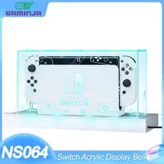 Capa protetora transparente para Nintendo Switch OLED Acrílico Display Caixa Shell RGB Light Base Protetora