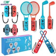 Pacote De Acessórios Esportivos 10 Em 1 Switch Para Nintendo Oled Game Kit Com Clubes De Golfe