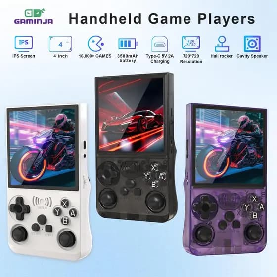 ANS13 Código Aberto 4 Polegada Tela IPS Retro Portátil Console De Videogame Sistema Linux Bolso Jogador Jogo Chip RK3326