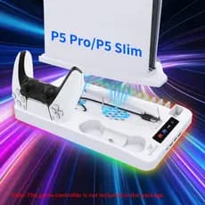 Base De Resfriamento RGB Nova Ventilador Multifuncional Ps5 Com Iluminação De 7 Cores , Gancho Para Fone De Ouvido , Rac