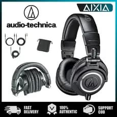 Fones De Ouvido Com Monitor Audio-Technica ATH-M50x Para Conjunto De Estúdios De Gravação Profissionais