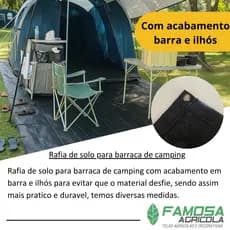 Rafia de solo para camping  2,50x2,60 com barra e ilhós nas 4 pontas