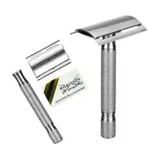 Aparelho Para Barbear Navalha Aço Inoxidável + Laminas de Brinde Navy