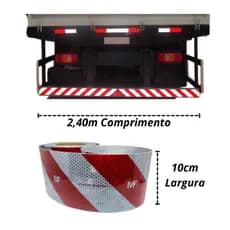 Faixa Refletiva Para-choque De Caminhão Carreta Carretinha 2,40m x 10cm