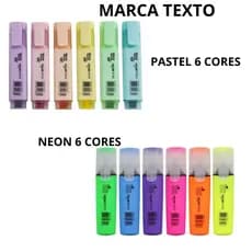 MARCA TEXTO NEON FEVER E PASTEL 6 CORES CAIXA C/6 ESTOJOS JOCAR OFFICE LEONORA