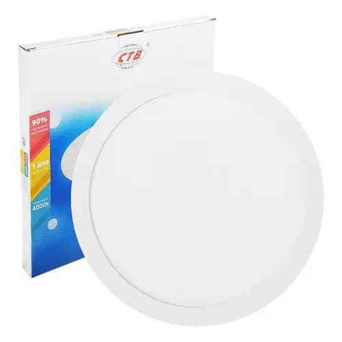 Plafon Embutido 24W Redondo CTB Branco Frio 6500K Bivolt 292x15mm