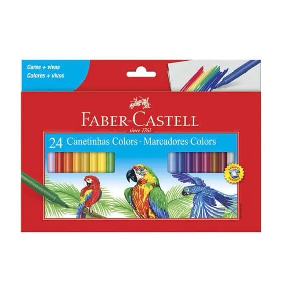 Canetinha Hidrográfica 24 Cores, Faber-Castell