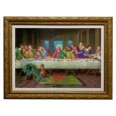 Quadro De Luxo Santa Ceia Tradicional 65x85cm Resinado.