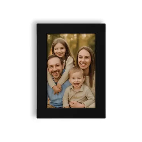 Kit Com 2 Porta Retrato 10x15cm Preto Com Vidro.