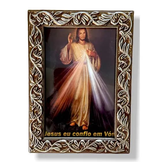 Quadro Jesus Misericordioso Decorativo com Vidro 18x13