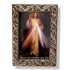 Quadro Jesus Misericordioso Decorativo com Vidro 18x13