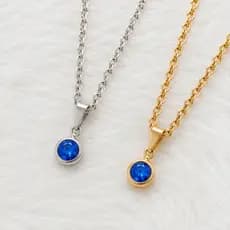 Colar Semijoia Ponto de Luz com zircônia azul | Banhado a Ouro ou Prata