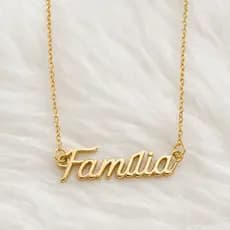 Colar Semijoia Família Banhado a Ouro