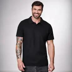 Camiseta Polo Masculina Tricot Texturizado Verão Casual Confortável Leve