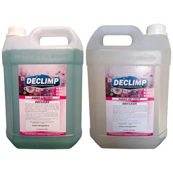 Kit Limpeza de Roupas Sabão Líquido 5L + Sabão de Côco 5L Declimp