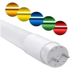 LÂMPADA TUBULAR LED T8 18W 1,20M POLICARBONATO CORES DIVERSAS PLÁSTICO LIGAÇÃO 2 LADO