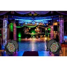 Refletor LED 60 LEDs 3 em 1 DMX Painel Digital Canhão de Luz Slim Strobo RO-60B
