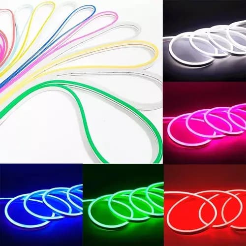 FITA DE LED MANGUEIRA NEON 5 METROS 60W FLEXÍVEL COM FONTE 12V | 8 CORES
