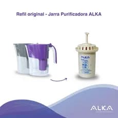 Refil para Jarra Purificadora Alka Eleva Ph Remove Sujeiras Reduz Cloro e Odores Rende até 700 litros