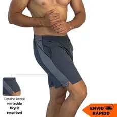 Short Masculino Tactel com Elastano com Dry Fit Moda Fitness para Academia