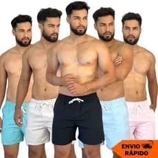 Kit 5 Shorts Mauricinho Fio Tinto Linho Casual Bermuda Masculina Moda Praia