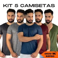 5 Camisetas Masculina Dry Fit Fitness Blusa Malha Fria Academia Treino