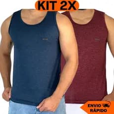 2 Camisetas Masculinas Kit Regata Malha Fria Academia e Treino