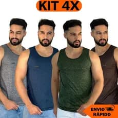 4 Camisetas Regata Masculinas Academia Camisa Dry Fit Malha Fria