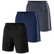 Kit 3 Bermudas Masculina Academia Short Tactel Elastano com Dry Fit Fitness