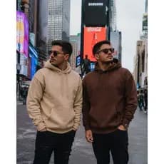 Kit 2 Moletom Canguru Unissex Com Capuz Algodão Flanelado Liso Sem Estampa Feminino Masculino frio