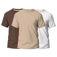 Kit 3 Camisetas Básicas Masculina T-shirt Slim Algodão Varias Cores