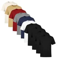 Kit 10 Camisetas  Masculina Lisa Premium 100% Algodão