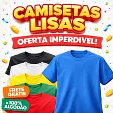 Camiseta Promoção Masculina Feminina Básica Algodão Manga Curta Slim