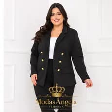 Blazer Feminino Alfaiataria Plus Size G1 G2 G3 Casaco Social Com Botão Modelagem Confortavel
