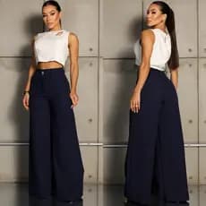Calça pantalona cintura alta ( entre tela na cintura ) Alfaiataria premium