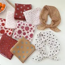 58cm bolinhas primavera verão respirável macio pequeno lenço quadrado elegante cachecol All-Match