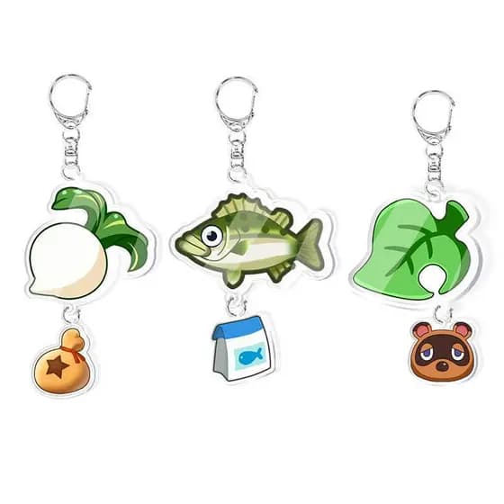 Animal Crossing Friends Association Sea Bass Bife Chaveiro Acrílico Vegetal