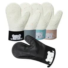 Luvas de lavar louça Luvas Anti-escaldantes de Silicone para micro-ondas Forno de cozimento Luvas de isolamento térmico