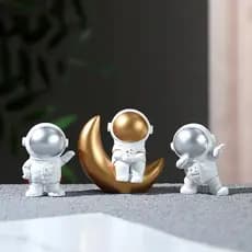 Canudos de mesa astronauta pequenos ornamentos suporte do telefone móvel carro casa sala estar desktop resina bonito orn
