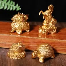 Canudos de mesa novo estilo chinês sorte dinheiro tartaruga sapo dourado decoração de mesa artesanato em PVC dourado Kir