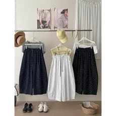 Olhos Grandes [Roupas Femininas Boutique Coreana Japonesa] Calças Compridas-3 Cores Estilo Japonês Coreano Amor Polka Do